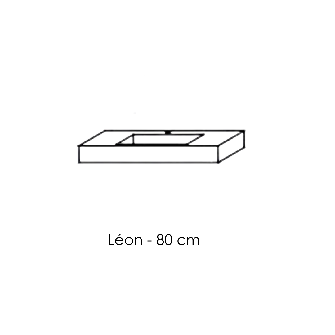 Léon, le plan avec vasque intégrée en Solid Surface