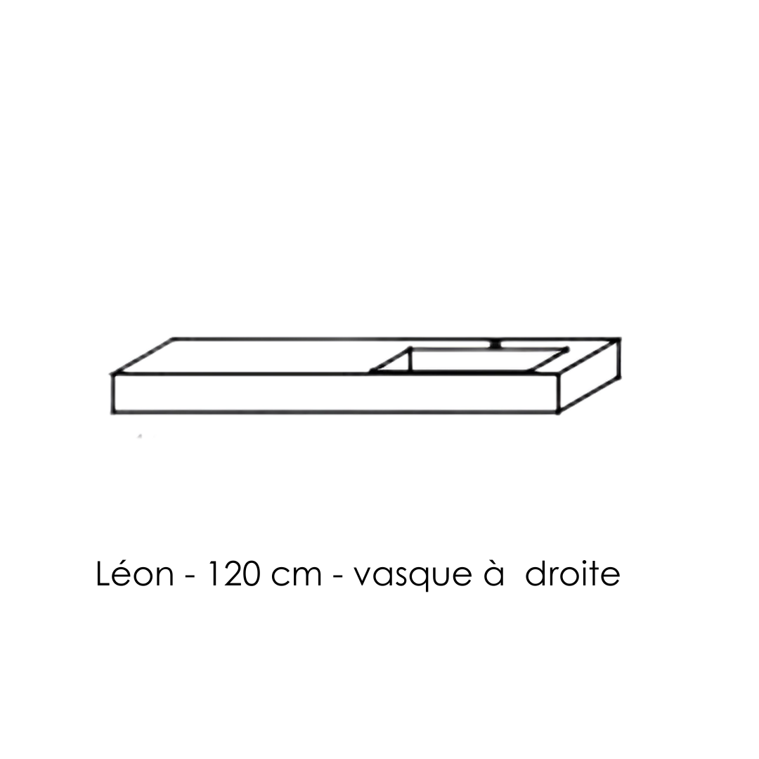 Léon, le plan avec vasque intégrée en Solid Surface
