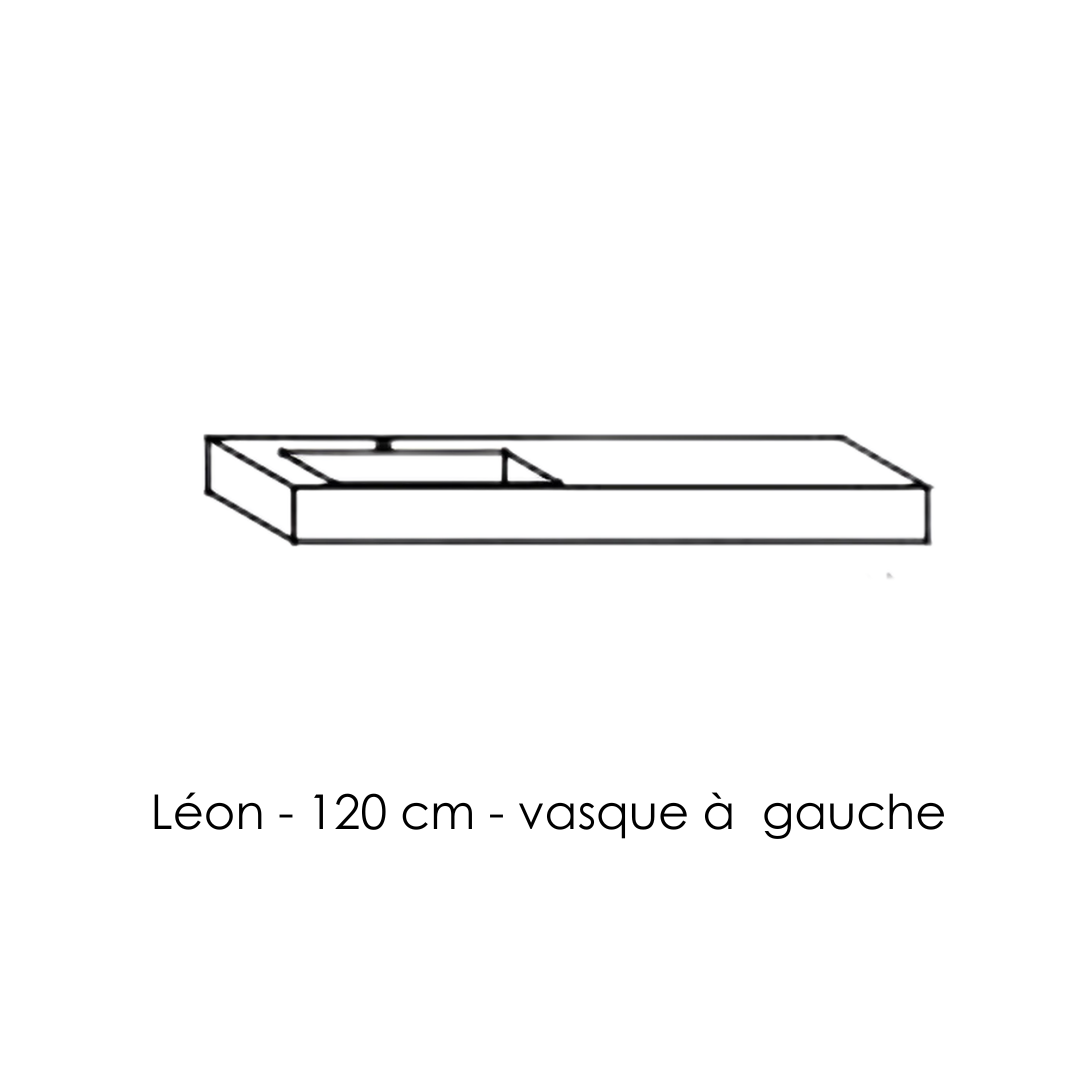 Léon, le plan avec vasque intégrée en Solid Surface