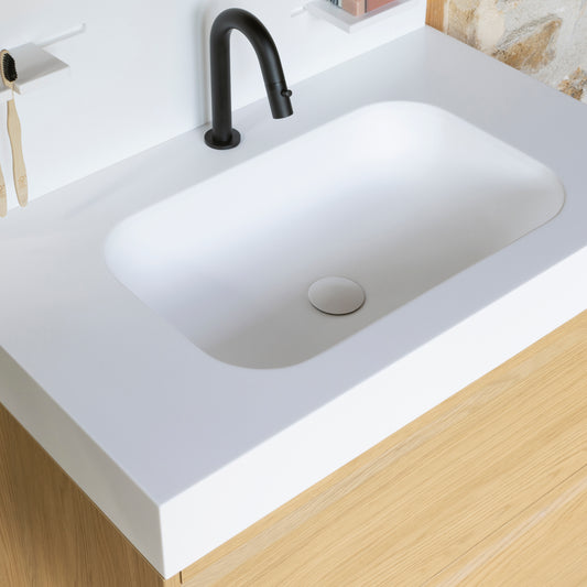 Tom, le plan avec vasque intégrée en Solid Surface