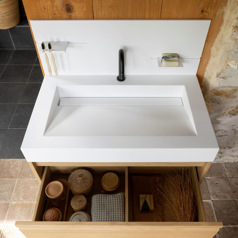 Marius, le plan vasque épuré en Solid Surface