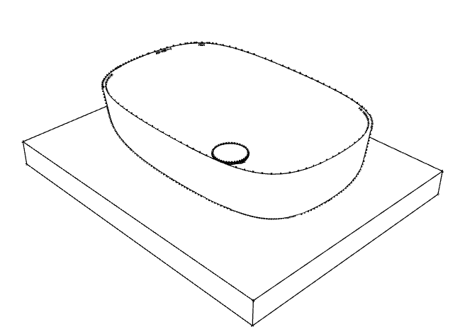 Malo, le plan avec vasque ovale posée, en Solid Surface