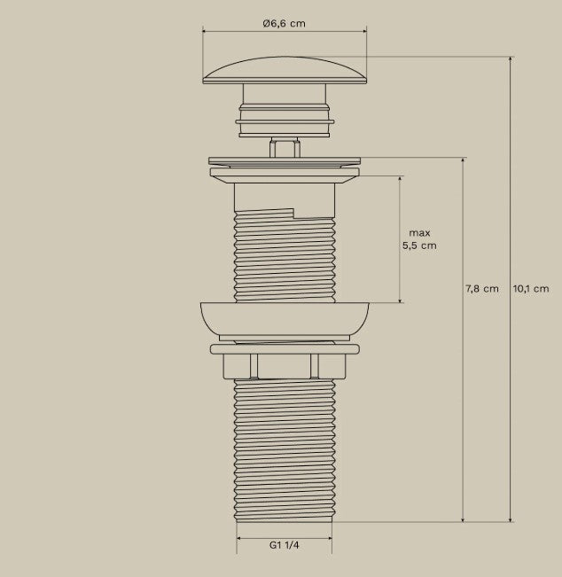 Clapet de bonde clic-clac en Solid Surface